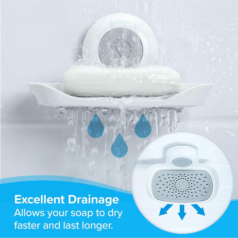 SlipX Solutions Strong Hold Soap Saver, Suction Cup Holder, Must Have Universal Kitchen & Bathroom Shower Accessories