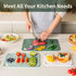 Plastic Cutting Board Set of 3, BPA Free, Large-Small Non-Slip Chopping Boards, Dishwasher Safe, Green