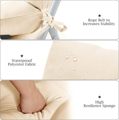 1 Count (Pack 1), Tangkula Patio High Back Chair Cushion, of Beige