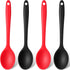 Patelai 4 Pieces Small Multicolored Silicone Spoons - Nonstick Kitchen Spoon for Cooking, Baking, Mixing