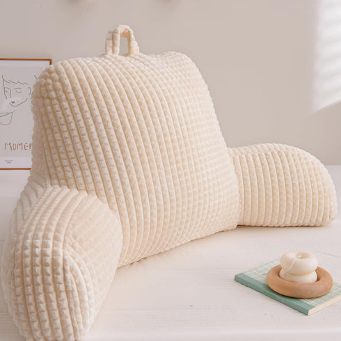 A Nice Night Reading Pillow Bed Wedge Standard Size Backrest with Arms Back Support for Sitting Up in Bed/Couch