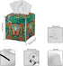 Waterproof Square Butterfly Rose Print Tissue Case Cover, Foldable Kleenex Box for Home Office, Green