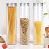 3Pcs Clear Plastic Food Storage Jar with Lid, Round Transparent Container for Spaghetti and Dry Goods