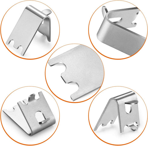 HK 920158 Freezer Shelf Clip, Replacement Shelf Support for Refrigerator, Stainless Steel Hooks, Pack of 10
