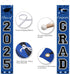 DAZONGE Blue Graduation Decorations 2025, Congrats Grad Porch Banner for Graduation Party Decorations