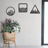 3 Pieces Geometry Wall Art, Dark Black Wooden Floral Wall Decor for Home Dining Room Christmas Favor