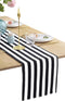 BOXAN Classic Black and White Striped Table Runner - 12'' X 48'' Elegant Cotton Canvas Decor for Wedding Party