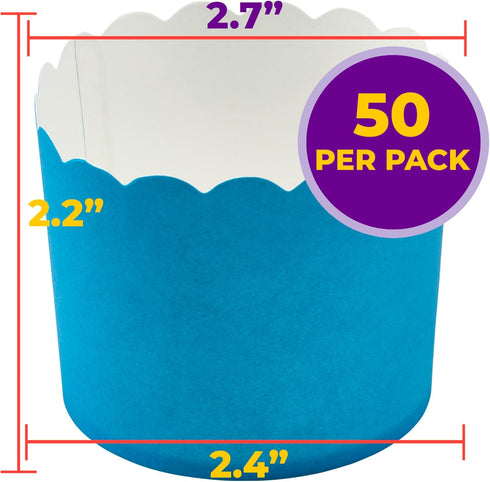 DecoPac Blue Scalloped Baking Cups,50 Count(Pack of 1), Perfect For Delicious Cupcakes, Delicate Scalloped Edge, 50 Oven Safe Cupcake Cases by DecoPac