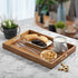 dreamkey 17 Inch Acacia Wood Serving Tray with Handles - Large Wooden Tray for Ottoman, Breakfast in Bed, Dinner