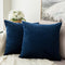 MIULEE Velvet Throw Pillow Covers 18x18 Inch, Pack of 2 - Dark Blue, Super Soft Decorative Cushion Cases