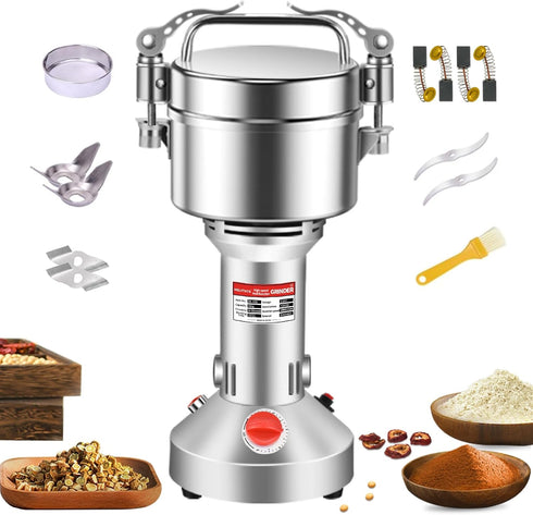 MELVTATA 350g Grain Grinder 1500W Electric Spice Grinder High-Speed Stainless Steel Flour Mill