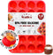 Walfos Mini Silicone Muffin Pan - 24 Cups, Non-stick Baking Pan, BPA Free and Dishwasher Safe