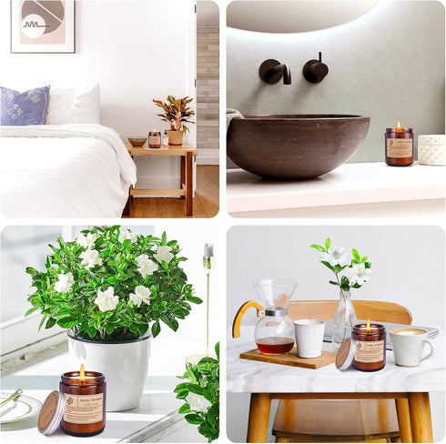 Gardenia Scented Candles, Long Lasting Soy Candle for Home, Gifts for Women and Men