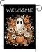 Welcome Fall Garden Flag Ghost Pumpkin 12×18 Inch Double Sided Burlap Flag for Outdoor Halloween Decor
