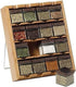 Kamenstein Jar Bamboo 3-in-1 Spice Organizer for Countertop, Wall, and Drawer with