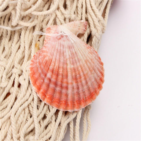 Rosoz Nature Fish Net Wall Decoration with Shells, Ocean Themed Wall Hangings for Party Decor