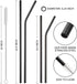 Hiware 12-Pack Black Stainless Steel Straws, Reusable with Case - Metal Drinking Straws for 30oz and 20oz Tumblers,
