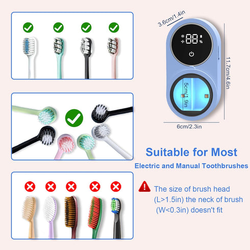 Biodzzs (02 Toothbrush Holder and Cleaner for Bathroom Light Cleaning Fan Drying Round in Circle Automatic Rotating
