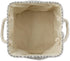 DII Large Round Herringbone Storage Bin with Handles, Small Square, Gray Polyester