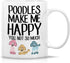 Retreez Funny Mug - Poodles Make Me Happy You, Not So Much - 11 Oz Ceramic Coffee Mugs