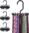 4 Pack Tie Rack Hanger Holder Hooks Organizer for Men, 360 Degree Rotating Tie Racks, Black