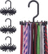 4 Pack Tie Rack Hanger Holder Hooks Organizer for Men, 360 Degree Rotating Tie Racks, Black