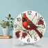 KiuLoam Winter Bird Round Wall Clock, Silent Non-Ticking Battery Operated Easy to Read for Home Office Decorative Clock