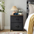 Somdot Nightstand with 2 Drawers, Small Dresser with Removable Fabric Bins for Bedroom, Nursery, Closet, Living Room -
