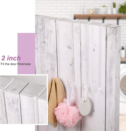 Ripeng 6 Pieces 12 Inch Plastic Wreath Hanger for Front Door - Clear Door Wreath Hooks for Christmas, Halloween Decor