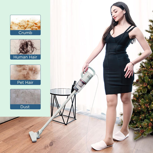 Stick Vacuum Cleaner, Mini Electric Broom for Pet Hair and Hardwood Floor Cleaning, Corded with 13ft-Cord
