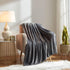KMUSET Fleece Blanket Throw, Dark Grey, Lightweight, Super Soft Cozy Microfiber Bed Blankets