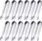 Gejoy 12 Pieces Mini Tongs Stainless Steel Small Sugar Serving Tongs for Charcuterie Board, 4.3 Inch, Silver