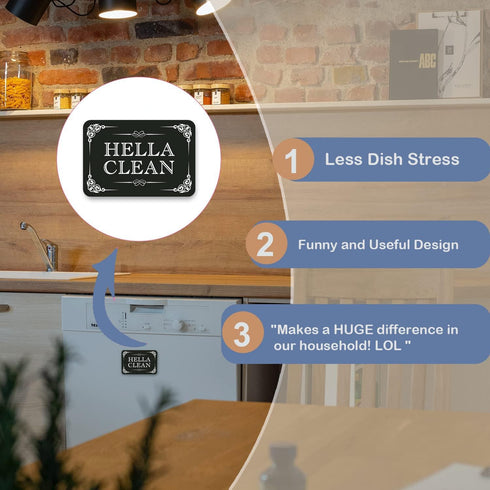 QMMD Dishwasher Magnet Clean Dirty Sign, Hella Clean and Dirty Magnet for Dishwasher