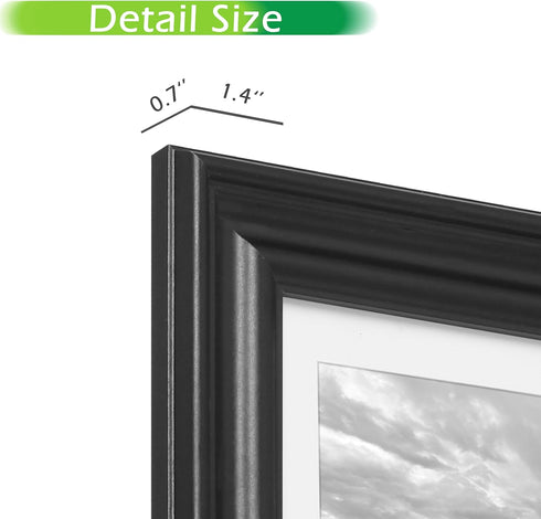 FrameWorks 2-Pack Black Wooden Picture Frames, 4” x 6” with Luxury Wide Molded Edges and Tempered Glass