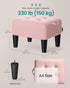 330 lb ULOM501R01 SONGMICS Foot Stool with Legs, Small Footstool Ottoman, Velvet Seat with Thick Cushion, for Living
