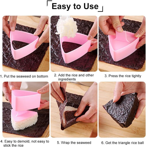 Onigiri Mold Triangle, 2 Pack Rice Ball Mold Sushi Makers for Kids Bento
