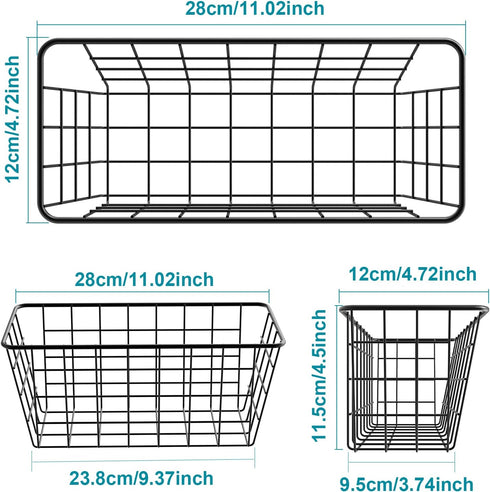 MaraFansie 3 Pack Over the Cabinet Door Organizer, Wall Wire Baskets for Kitchen, Bathroom, and Pantry Storage