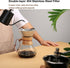 Pour Over Coffee Maker with Reusable Stainless Steel Filter, 27 oz Borosilicate Glass Carafe, Holds 4-6 Cups