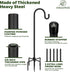 92 INCH 5 Hummingbird Kingsyard Adjustable Shepherd Hooks for Outdoor - Heavy Duty Bird Feeder Pole with Prong Base