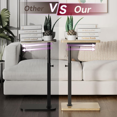 360 UTVT004R IBUYKE C Shaped Side Table, Angle Adjustable, Swivel Height Adjustable End Table for Small Spaces