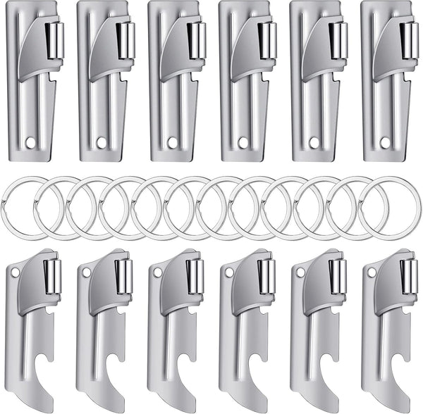 Honeydak Military P38 Can Openers with Key Ring, 12 Pieces Stainless Steel Portable Survival Camping Can Openers for