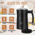 Milk Frother, 4 in 1 Electric Steamer with Handle, Automatic Warm and Cold Foam Maker for Coffee, 400W, Black