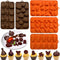 5PCS Halloween Themed Silicone Molds, 70 Cavity 3D Skeleton Pumpkin Ghost Bat Shapes for Baking
