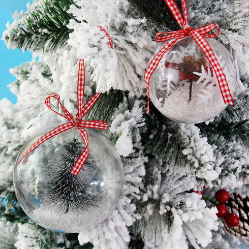 Kingrol 20 Pack 4-Inch Clear Plastic Fillable Ornaments Ball for Christmas, Wedding, Party, Home Decor