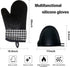 4pcs Set Oven Gloves and Pot Holder Set, Heat-Resistant 500 Degree, with Mini Oven Gloves and Insulation Clips, Non-Slip Food-Grade Long Oven Gloves, for Kitchen Baking by LSLCQW