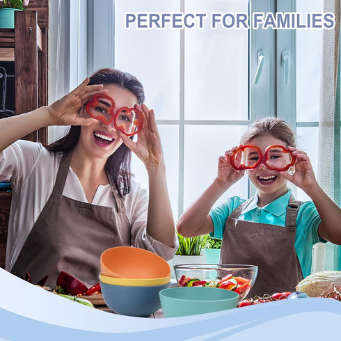 Wheat Straw Bowl Sets, 8 PCS Unbreakable 26 OZ Cereal Bowls, Microwave and Dishwasher Safe, BPA Free for Soup