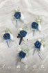 Ling's Moment 6pcs Boutonniere for Men, Artificial Flowers for Wedding Decor/Prom/Homecoming, Navy Blue