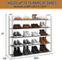 5-Tier Closet Home-Complete Shoe Storage Rack, Shoe Organizer for Bathroom Entryway, Shoe Shelf Holds