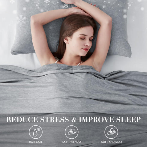 LUXEAR Cooling Blanket for Hot Sleepers, Japanese Q-Max>0.4 Arc-Chill Fiber, Twin Size 59 X 79in - Gray
