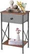 VECELO Night Stand, Nightstand, Small End Table for Small Spaces, Wood Side